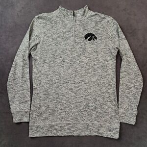 Iowa Hawkeyes Colosseum 1/4 Zip‎ Sweater Mens Small Gray Pullover Long Sleeve
